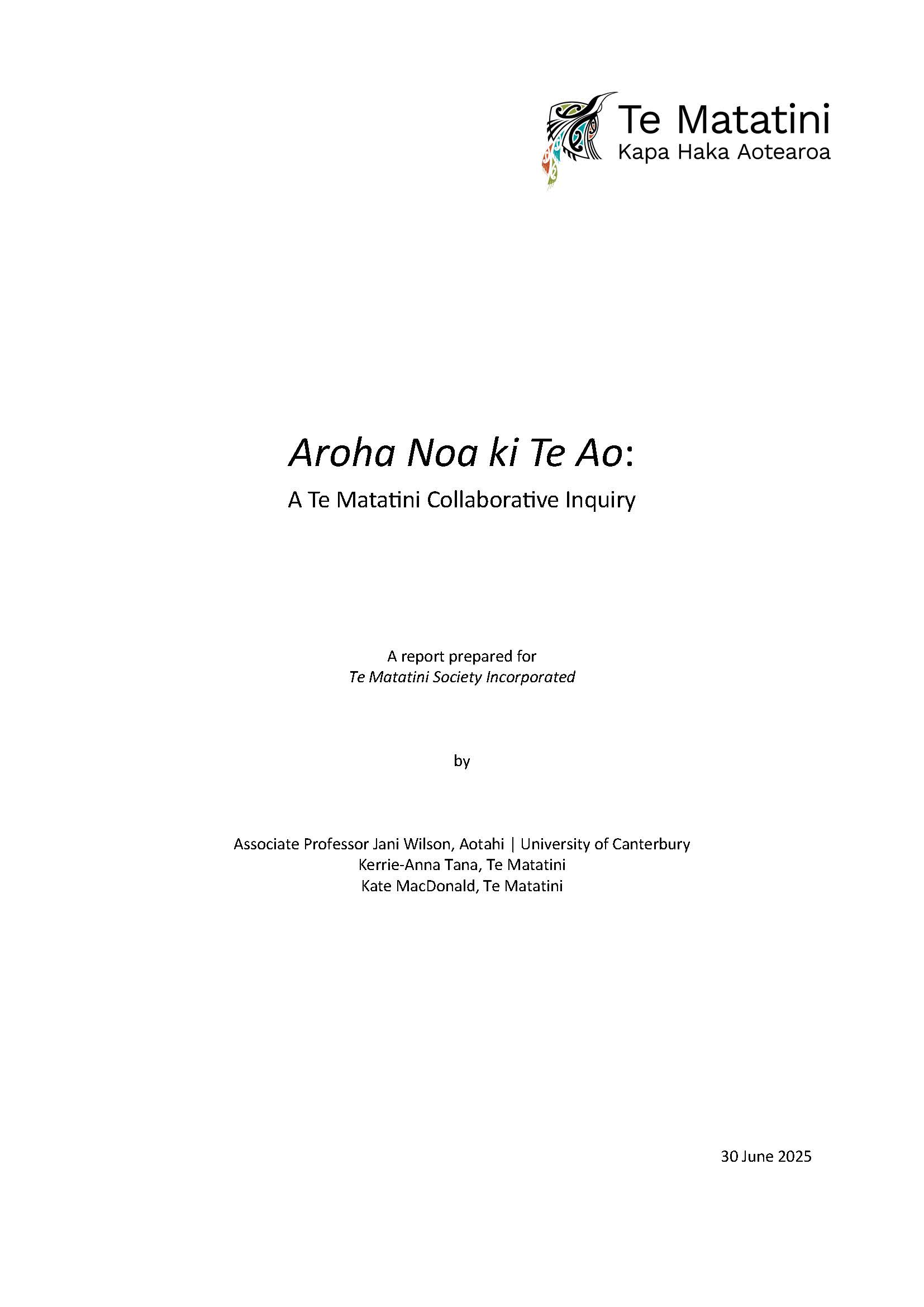 Aroha Noa ki te Ao